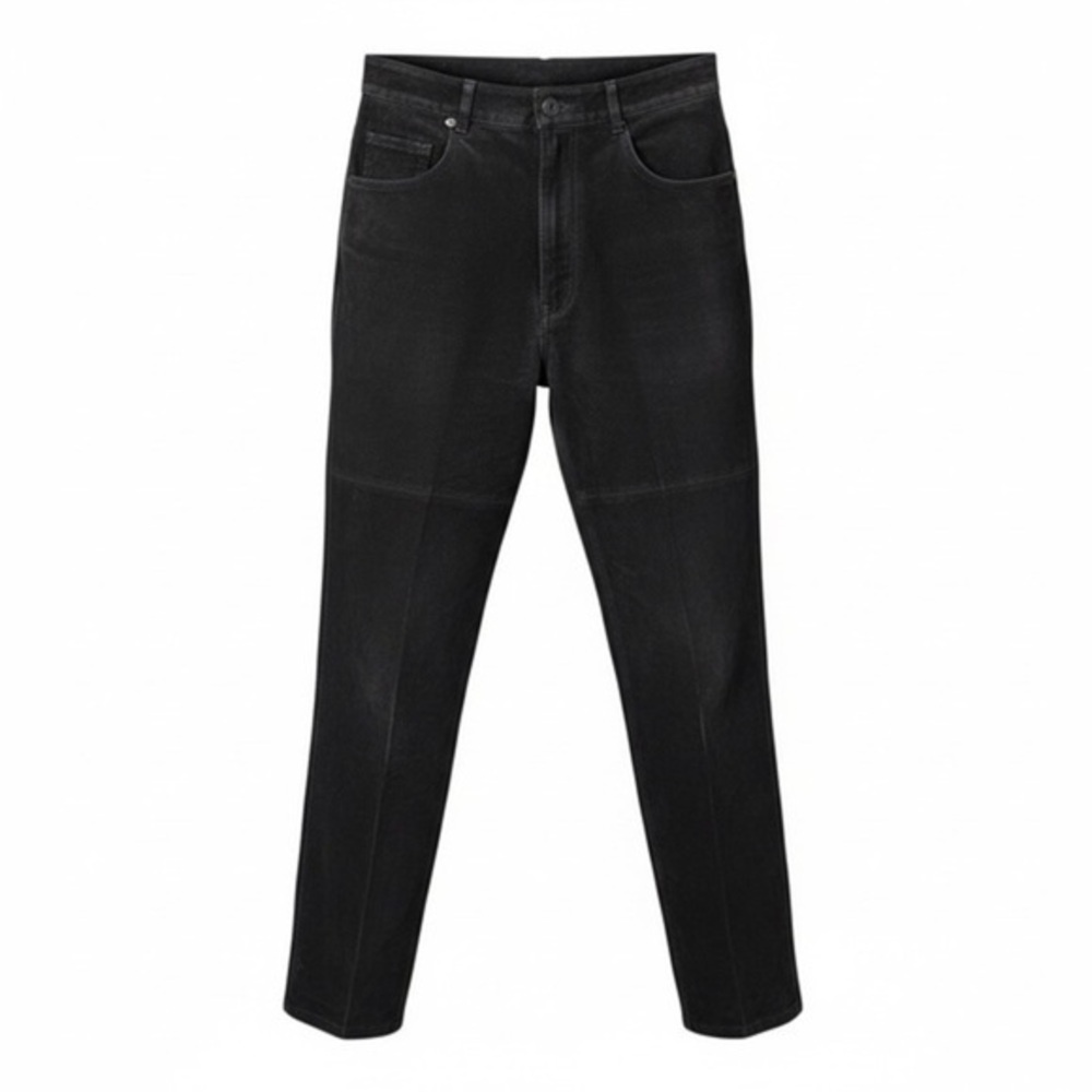 Newport News Black Suede Leather Pants Size 8 | Vintage Luxe